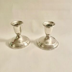 Towel Sterling Silver Candlestick Holders